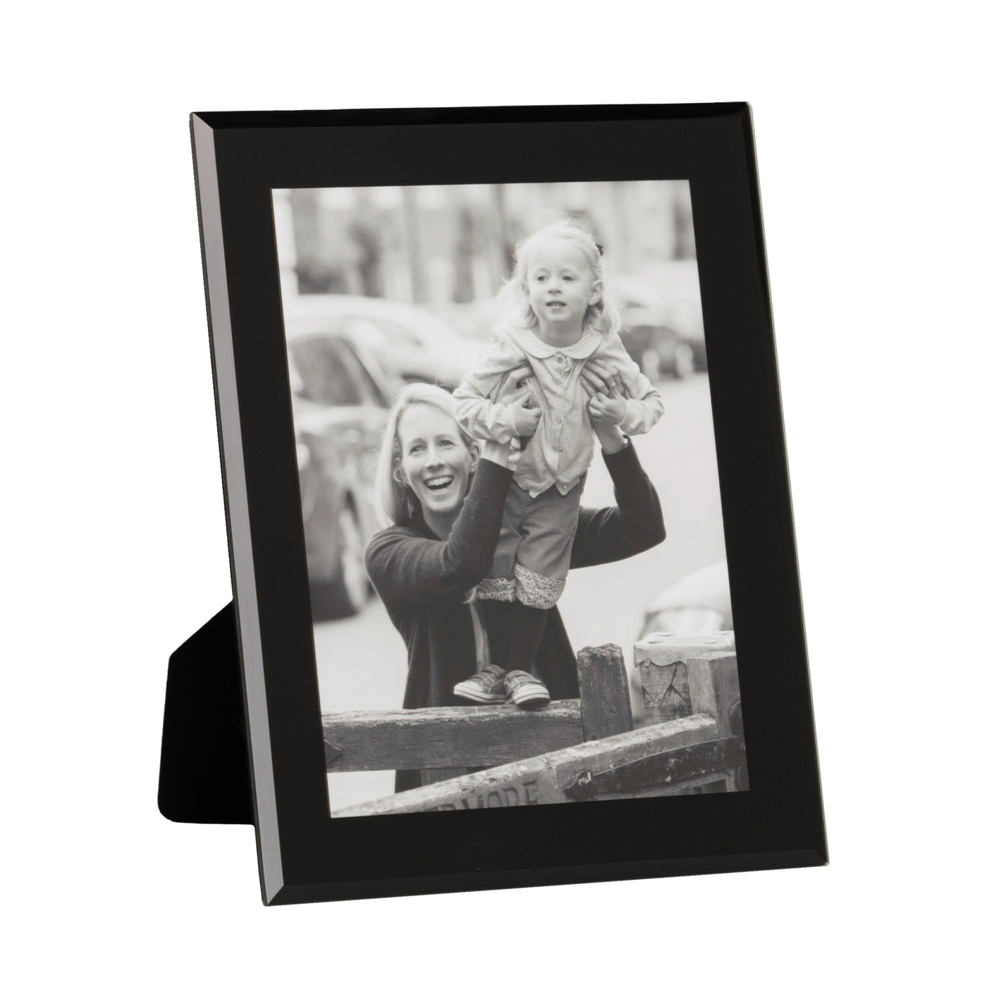 Black Glass Bevel Edge Photo Frame