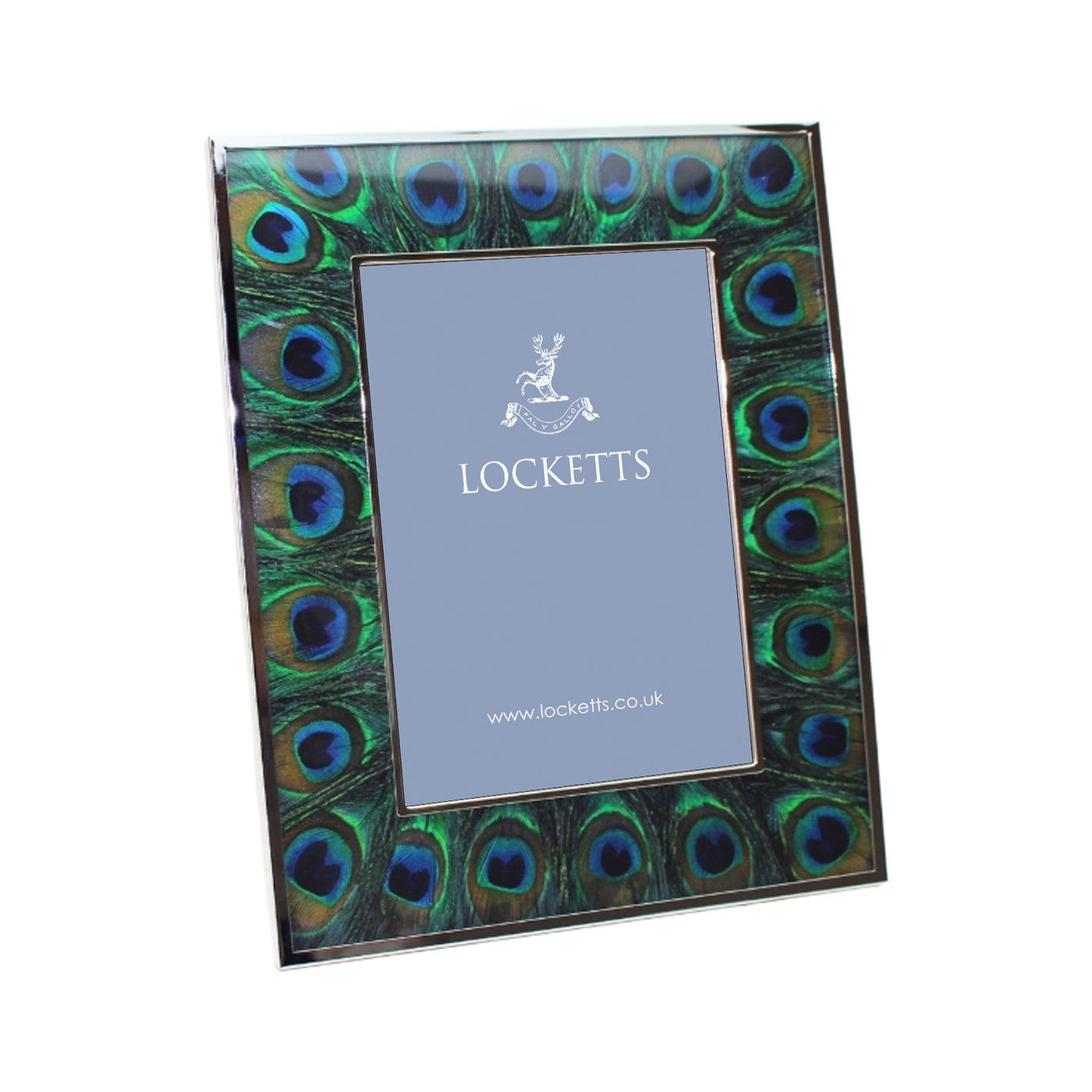 Thin Peacock Feather Photo Frame