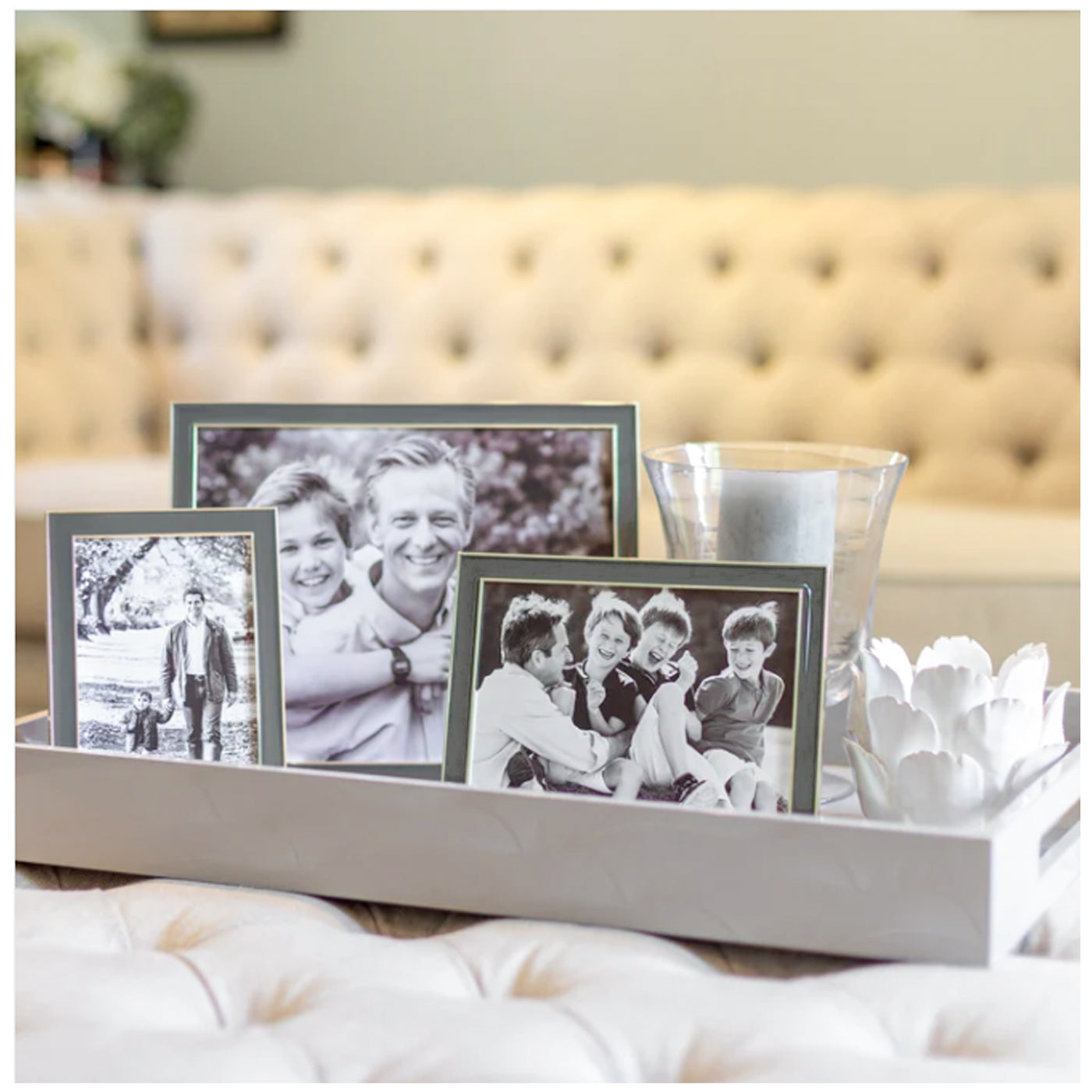 Taupe Thin Contemporary Enamel Photo Frame